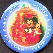 Mickey’s Very Merry Christmas Party (2001) Button Pinback - $7.24