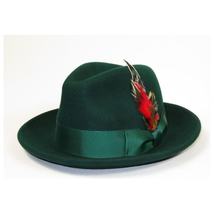 Men's Milani Wool Fedora Hat Soft Crushable Lined FD219 Emerald Green image 3