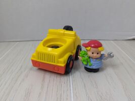 Fisher Price Little People yellow orange sounds tow truck mechanic Eddie... - $11.87