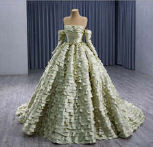 2024 Strapless Multi Layered Ruffled Special Occasion Gown W/Detached Sleeves - £1,335.51 GBP