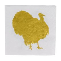 Caspari Turkey Fan Paper Linen Guest Towel Napkins, Four Packs of 12 - $10.45+