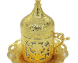 Coffee Cup Saucer Set Gold Color Porcelain insert Mug Ottoman Turkish Tr... - $13.74