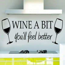 WINE A BIT Quote Letter Wall Sticker Decal Home Arts Kitchen Decoration ... - $182.81 MXN+