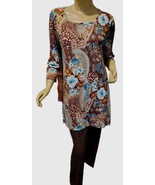 LBisse Women&#39;s Tunic Top ¾ Sleeve Casual Floral Paisley Print Made In US... - $31.02 CAD