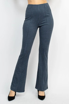 Women s Blue &amp; Black Plaid Bell Bottom Pants (M) - $27.72