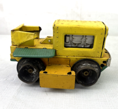 Vintage PMI Japan Friction Bulldozer 1960s Yellow Tin Lithograph Motor W... - $4.85