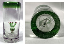 Hand Blown Sleeping Mexican Man Sombrero Cactus Shot Glass 2 oz Green Ri... - £17.37 GBP