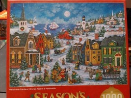 Seasons Greetings Harborside Carolers Master Pieces 1000 Pc Jigsaw Puzzl... - $16.70
