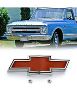 1967-1968 Chevy Truck Red Chrome Plated Bowtie Grill Emblem Badge Licens... - $61.67 CAD