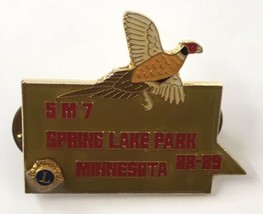 Vintage Lions Club Enamel Lapel Pin Spring Lake Park Minnesota 5M7 1988 1989 - £9.64 GBP