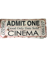 Cinema Ticket Stub Metal Plaque - &quot;Admit One&quot; CINEMA - Home Theatre signage - $25.65
