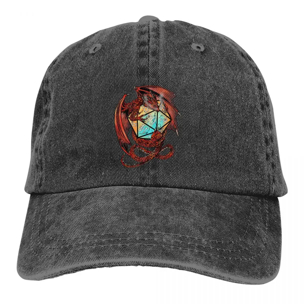 Summer Cap Red Dragon Dice Hip Hop Caps DnD Game Cowboy Hat - $13.99