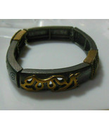 Vintage Chicos Brassy Looking Panel Stretch Bracelet - $31.57 CAD
