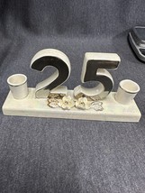 vintage Norcrest Fine China Silver Anniversary 25th Anniversary candle holder - £8.31 GBP