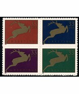 1999 33c Christmas Greetings Deer, Block of 4 Scott 3356-3359 Mint F/VF NH - $67.69 MXN