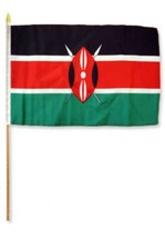 RFCO 12x18 12&#39;&#39;x18&#39;&#39; Wholesale Lot of 6 Kenya Stick Flag Wood Staff Best Garden  - £14.24 GBP