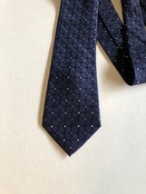 Van Heusen Multicolor- Navy Polka Dot Print Pointed Tie, 100% Silk - $73.61 MXN