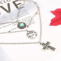 Bohemian Chic Silver Plated Layered Necklace - Vintage Inspiration - $19.60