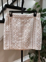 Endless Rose A Line Skirt Womens White Crochet Aztec Lined Back Zipper M... - $24.75