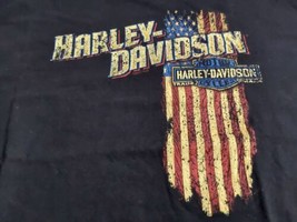 Badlands Wall South Dakota Harley Davidson Shirt Mens 2XL Black American Flag - £22.01 GBP