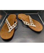 VIONIC Floriana Thong Sandals Flip Flop Women&#39;s US 10 White Leather Orth... - $562.37 MXN