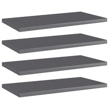 Shelf Set of 4 High gloss grey Engineered wood 15.7 x 7.9 in - $1,013.88 MXN