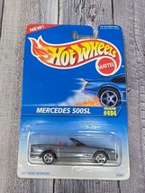 Hot Wheels MERCEDES 500SL 1995 Gray w/ Bright Red Interior Chrome 5 Spokes #494 - $6.64