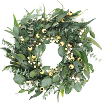 Wreaths for Front Door 22 Inch, All Season Greenery Wreath Olive Eucalyptus Leav - £36.39 GBP