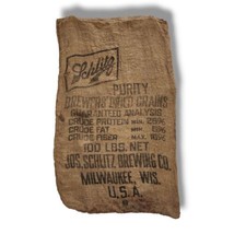 Vintage Schlitz Beer Brewing Company Grain Bag Burlap Feed Sack Milwaukee - £94.96 GBP