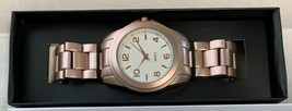 Vintage Avon Watch Metallic Hues Matte Watch Rose Gold tone 2016 New Boxed - $10.46