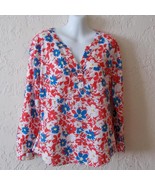 Levis Women Shirt Long Roll Tab Sleeve Floral Top Size Small - £13.46 GBP