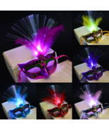 Women Venetian LEDFiber Mask Masquerade Fancy Dress Party Princess Feath... - $33.00