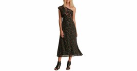 NWT One Shoulder Black Floral Waist Tie Dress Size 6 - $39.00