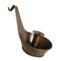 Primitive Hanging Tin Candle Bowl Pip Berry Holder Sconce Handle Hanger Prim XLG - £18.20 GBP