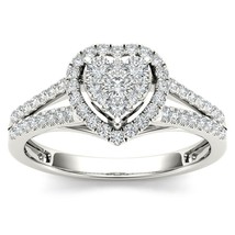 Authenticity Guarantee 
10K White Gold 1/2ct TDW Diamond Heart Ring - £516.28 GBP