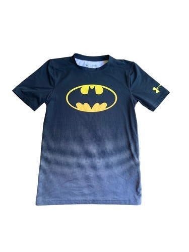 Under Armour Youth Large 12/14  Batman Fitted Heatgear T-Shirt - $7.87