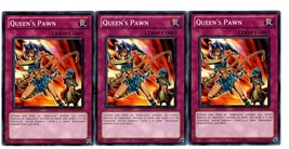 Yugioh 3x Queen&#39;s Pawn DREV-EN073 Playset Near- Mint Nm X 3 - £2.62 GBP