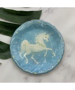 Hallmark Vintage 80s Unicorn Party Dessert Plates New Paper Pastel Blue ... - $11.87