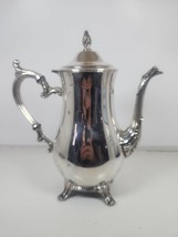 Vintage International Silver Co. Footed Ornate Coffee Tea Pot Hinged lid 10” - £18.77 GBP