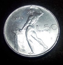Moneta Coin ITALIA Repubblica Italiana 50 Lire Vulcano 1978 - $3.27