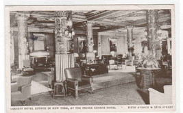 Lounge Interior Prince George Hotel New York City NY 1936 postcard - £4.73 GBP