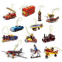 TIN TOY CHRISTMAS TREE ORNAMENT Choice of 12 Designs Retro Metal Collect... - $8.95+