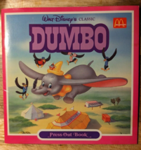 Vintage Walt Disney Classic Dumbo Press-Out Coloring Book McDonald&#39;s Hap... - $4.94