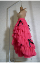 Fuchsia Tiered Tulle Skirt Outfit Women Plus Size Fluffy Tulle Maxi Skirts  image 3