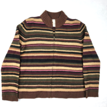 Jones New York Sport Women&#39;s Large L Wool Full Zip Up Sweater - £16.90 GBP