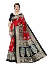 Women&#39;s Printed Silk Saree with Blouse sari - £1.55 GBP