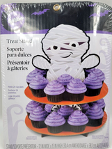 Wilton Mummy 2 Tier Cupcake Treat Stand Halloween Tabletop Decoration 15... - $11.00