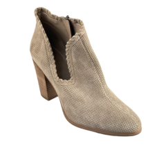 Vince Camuto Chernlee Bootie Women Sz Eu 40 Us 9M Beige Cut Out Sides Perforated - £49.82 GBP