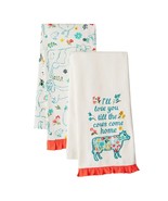 Pioneer Woman Animals Kitchen Towels Embroidered Applique Farm Country 2... - $26.71 CAD