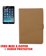 Magnetic Flip PU Leather Wallet Case Cover For iPad Mini 2 Brown - $180.37 MXN